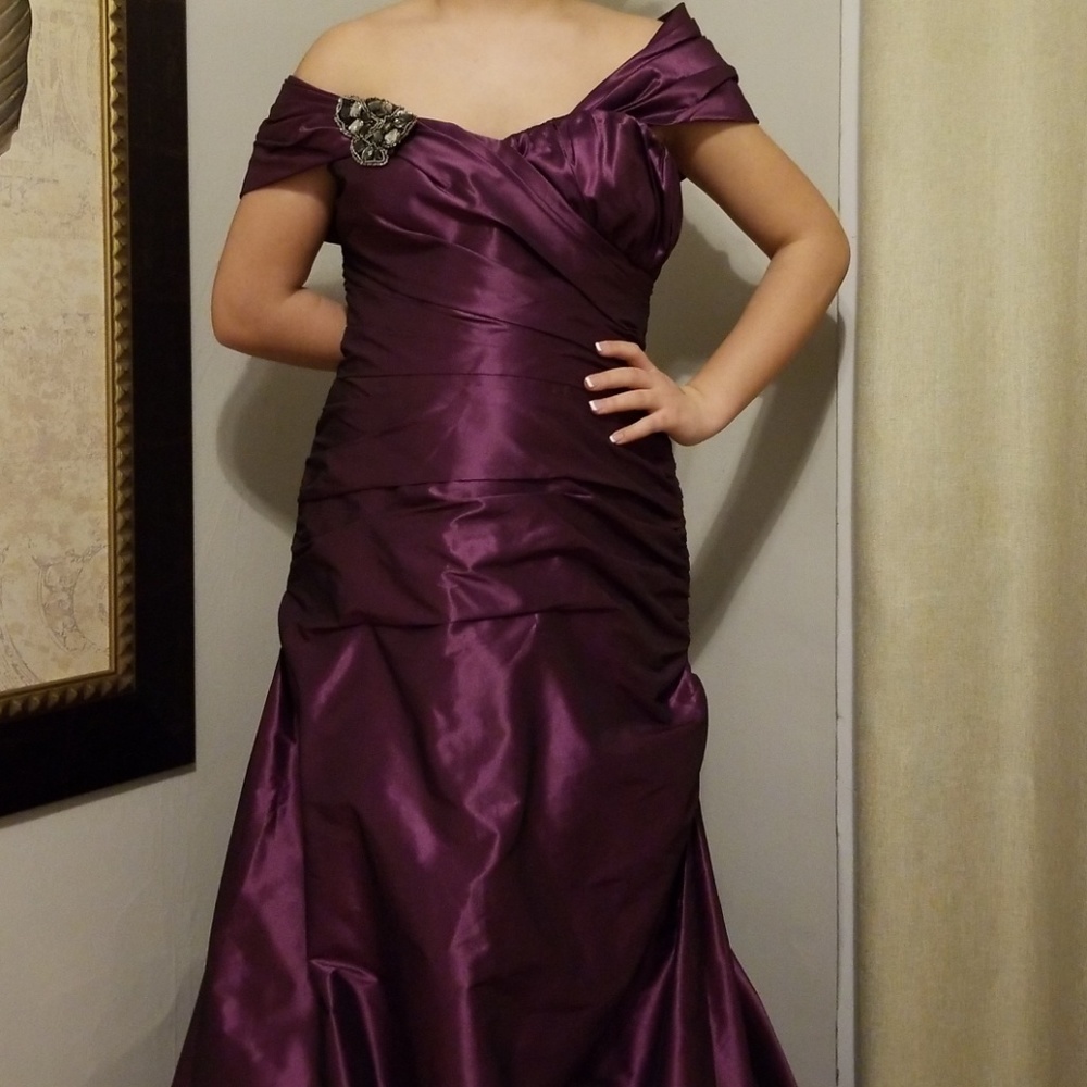 Plum Tafetta gown